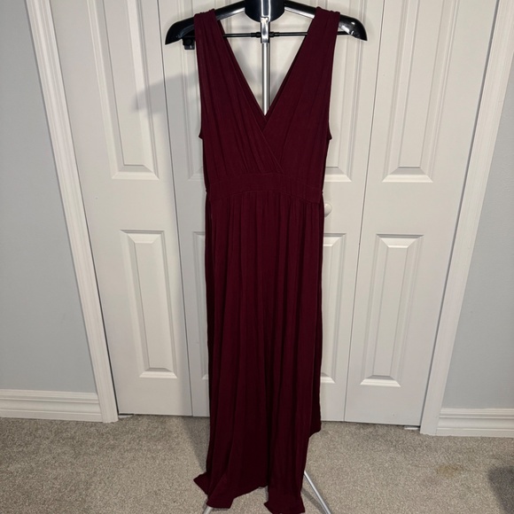 Burgundy maxi dress with side slits XL - Picture 2 of 4